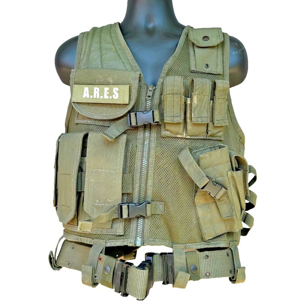 CrossDraw Tactical Vest Multicam 1000D Nylon MOLLE Olive Hunting Range Belt AdjU